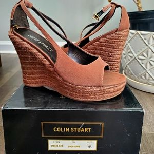 Colin Stuart Chocolate Wedge Heels